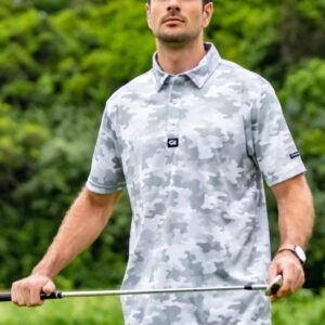 CA Funky Golf Shirt | White Camo