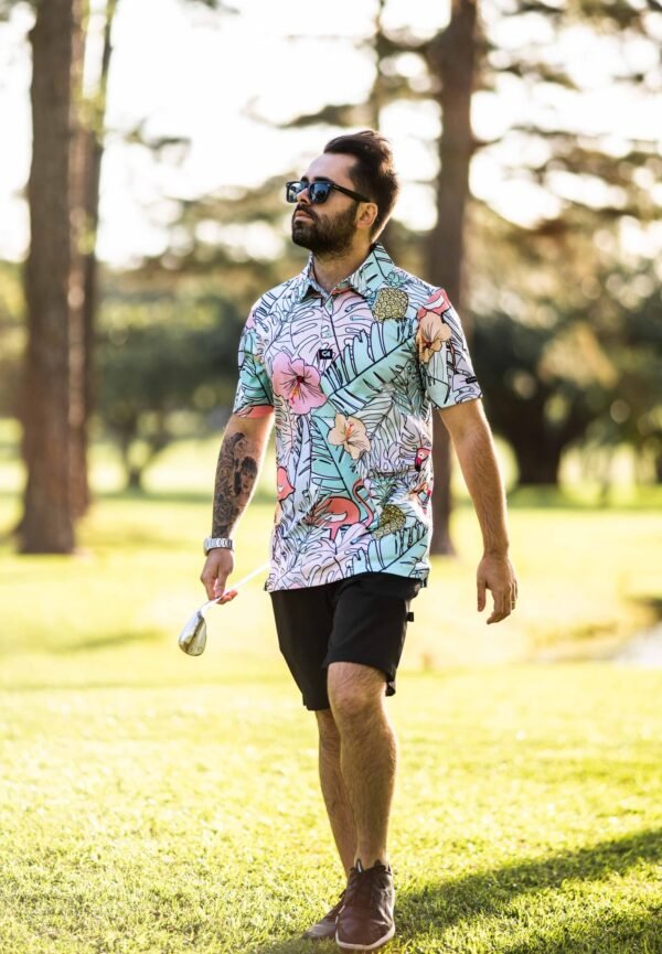 CA Funky Golf Shirt | Pastel Jungle - Image 4