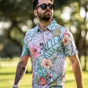 CA Funky Golf Shirt | Pastel Jungle