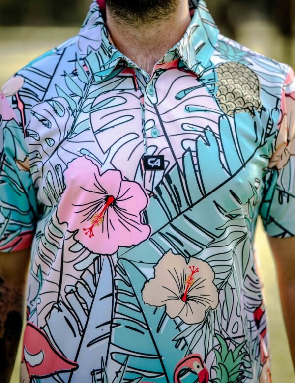 CA Funky Golf Shirt | Pastel Jungle - Image 5