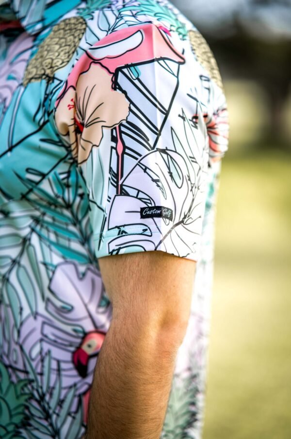 CA Funky Golf Shirt | Pastel Jungle - Image 3