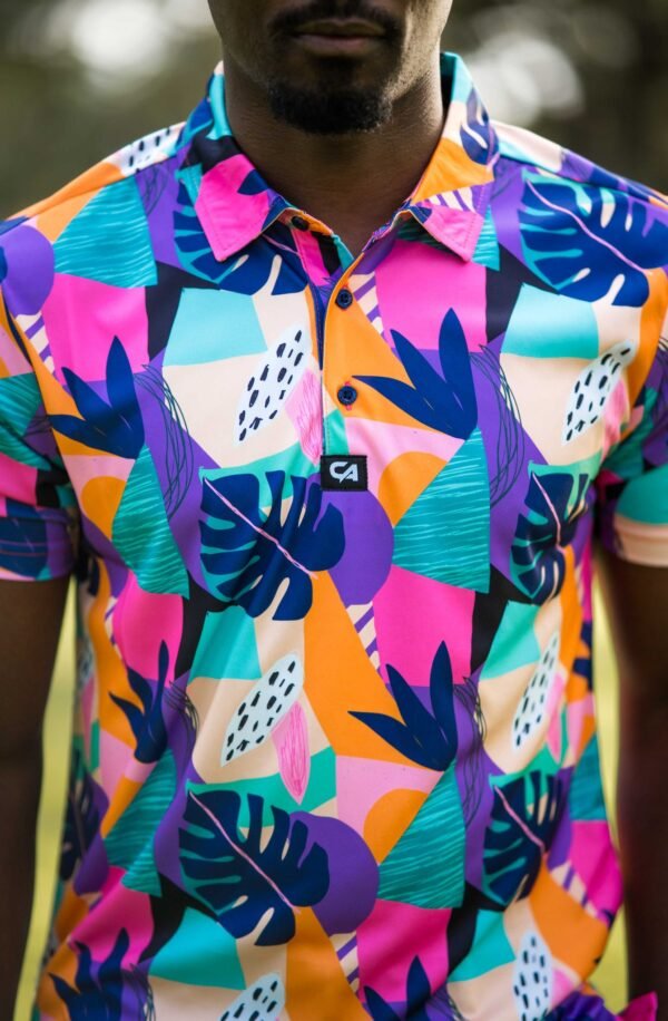 CA Funky Golf Shirt | Tropical Geometric - Image 5