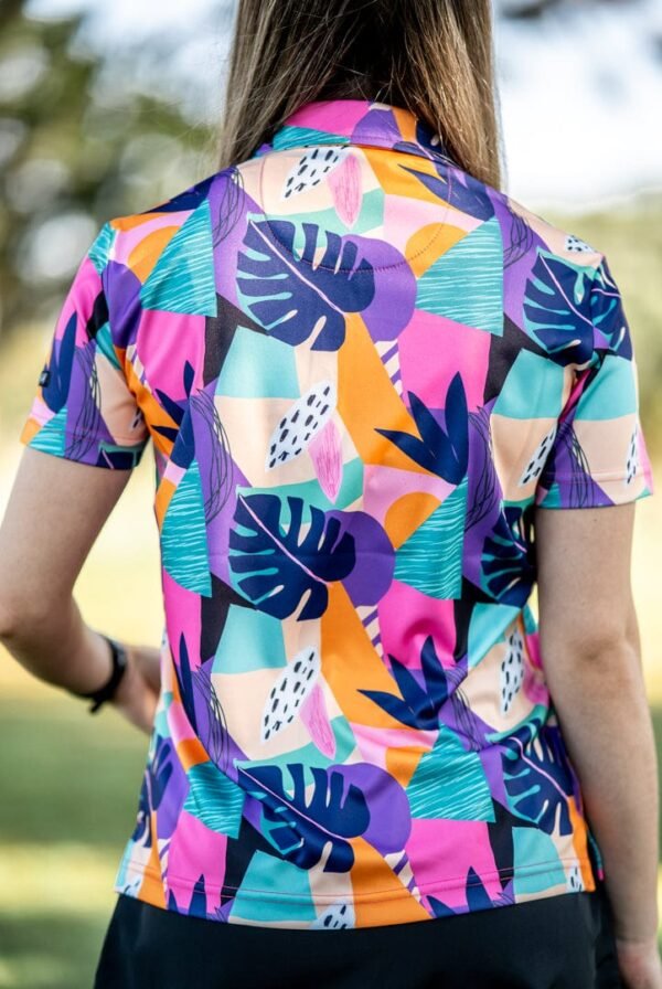 CA Ladies Funky Golf Shirt | Tropical Geometric - Image 2
