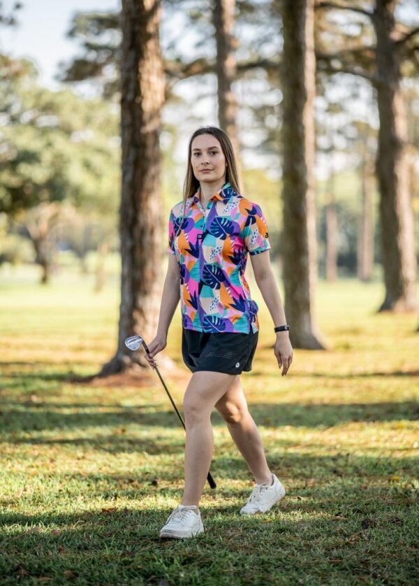 CA Ladies Funky Golf Shirt | Tropical Geometric - Image 4