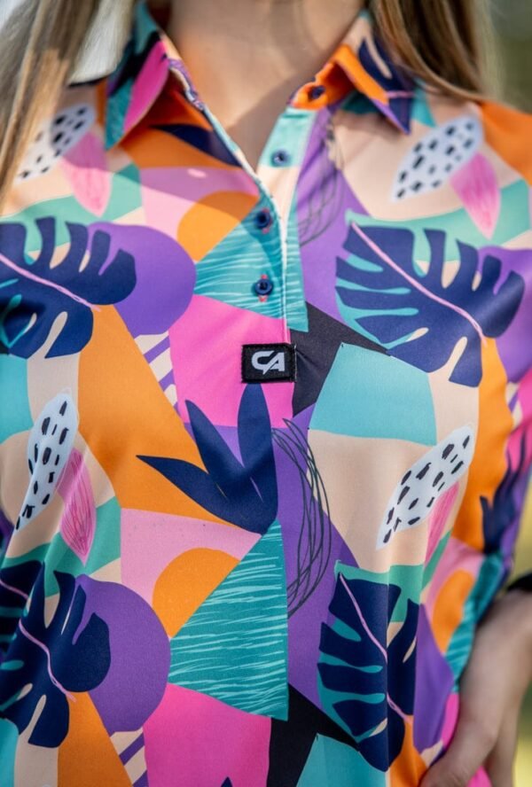 CA Ladies Funky Golf Shirt | Tropical Geometric - Image 5