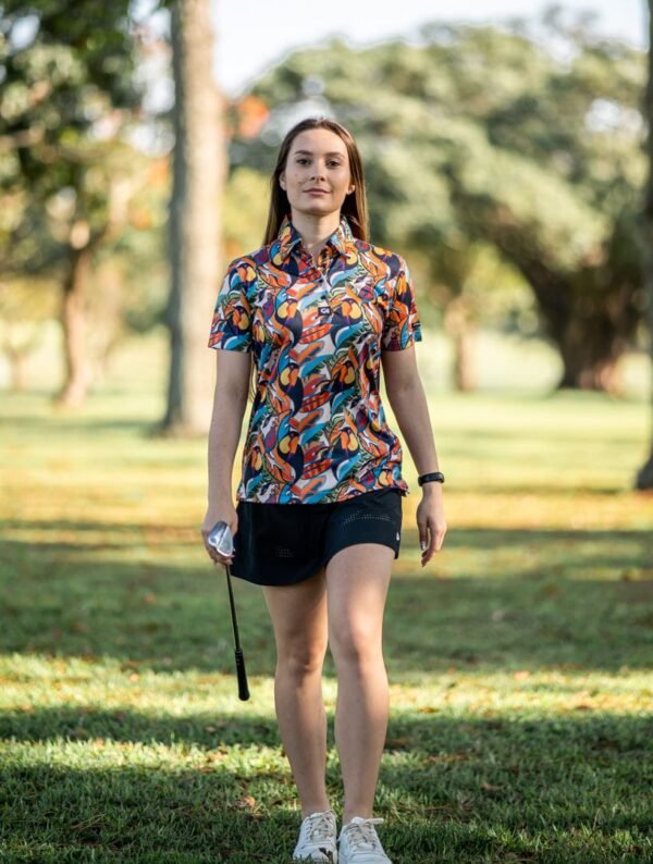 CA Ladies Funky Golf Shirt | Sunset Toucans - Image 4