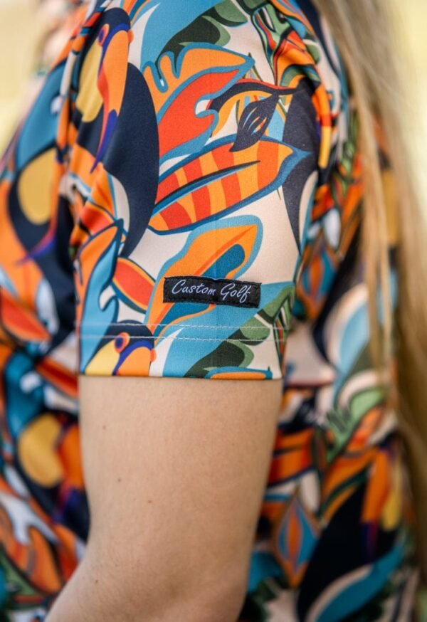 CA Ladies Funky Golf Shirt | Sunset Toucans - Image 3