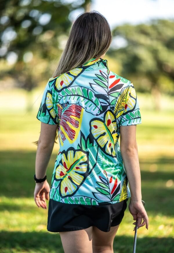 CA Ladies Funky Golf Shirt | Leafy Greens - Image 2