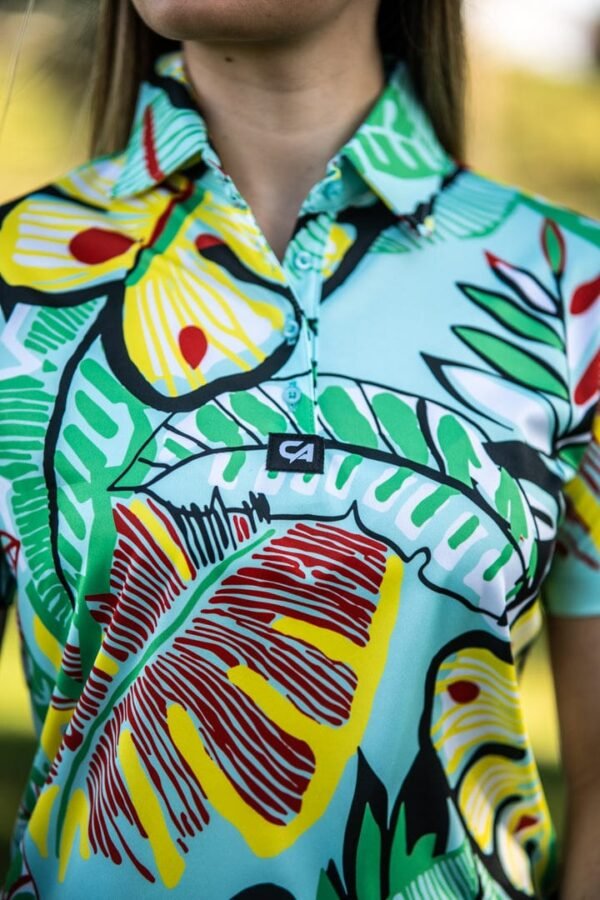 CA Ladies Funky Golf Shirt | Leafy Greens - Image 5