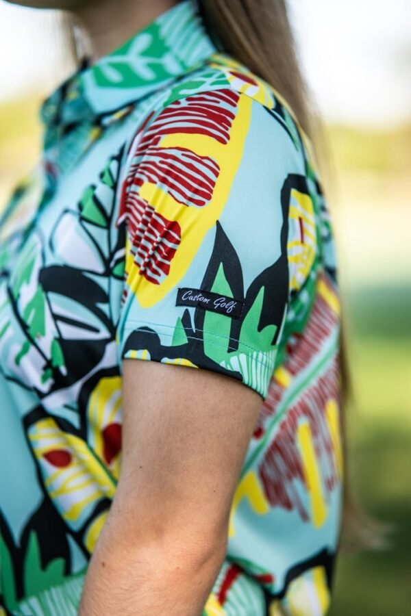 CA Ladies Funky Golf Shirt | Leafy Greens - Image 3