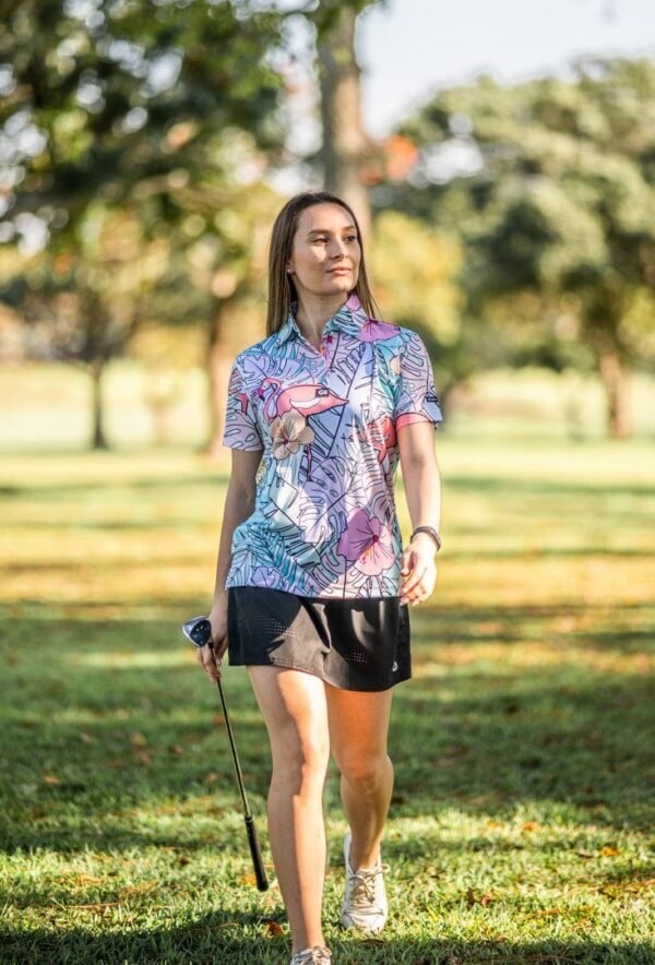 CA Ladies Funky Golf Shirt | Pastel Jungle - Image 4