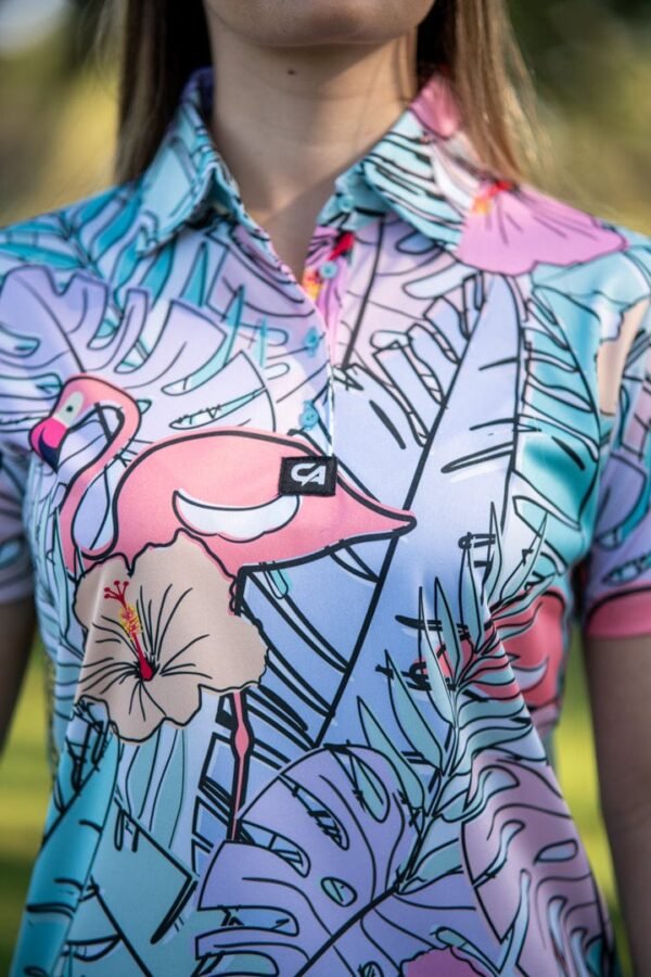 CA Ladies Funky Golf Shirt | Pastel Jungle - Image 5