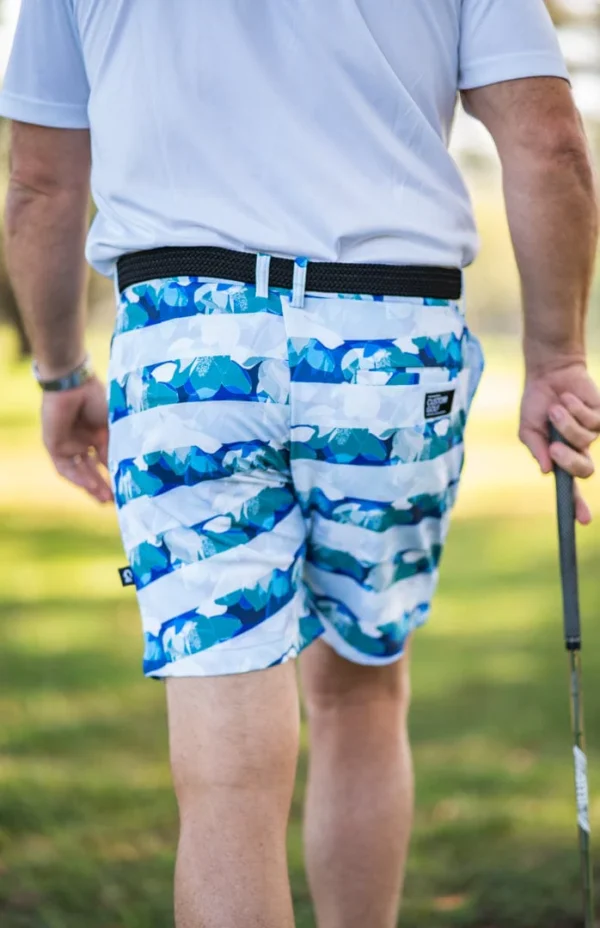 CA Funky Golf Shorts | Striped Floral - Image 2