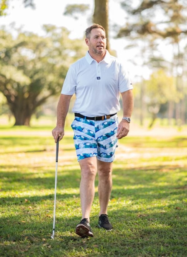 CA Funky Golf Shorts | Striped Floral - Image 4