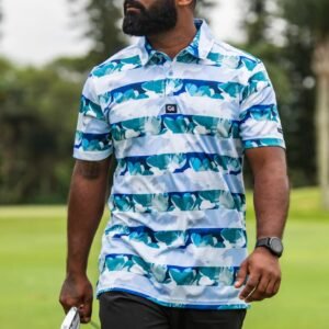 CA Funky Golf Shirt | Striped Floral