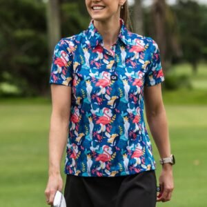 CA Ladies Funky Golf Shirt | Tropical Birds