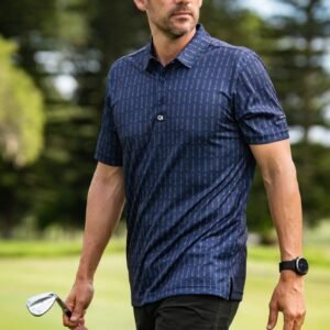 CA Funky Golf Shirt | Navy/Gold F*ck Covid