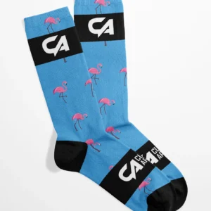 CA Funky Socks | Blue-Dotted Flamingo