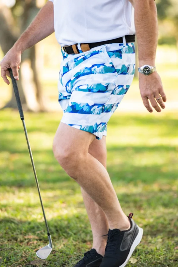 CA Funky Golf Shorts | Striped Floral - Image 3
