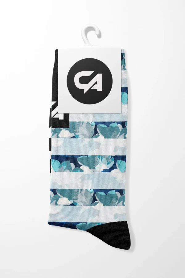 CA Funky Socks | Striped Floral - Image 2