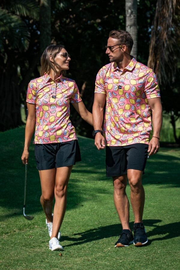 CA Funky Golf Shirt | Peachy Lemons - Image 2
